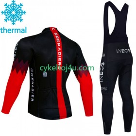 Ineos Grenadier Noir Cykeltrøje Langærmet + Bib Cykelbukser Vinter Thermal Fleece 2023